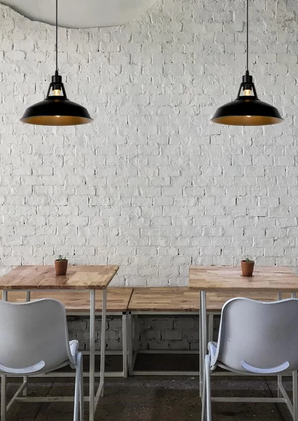 Lucide BRASSY-BIS - Pendant light - Ø 31 cm - 1xE27 - Black - atmosphere 3